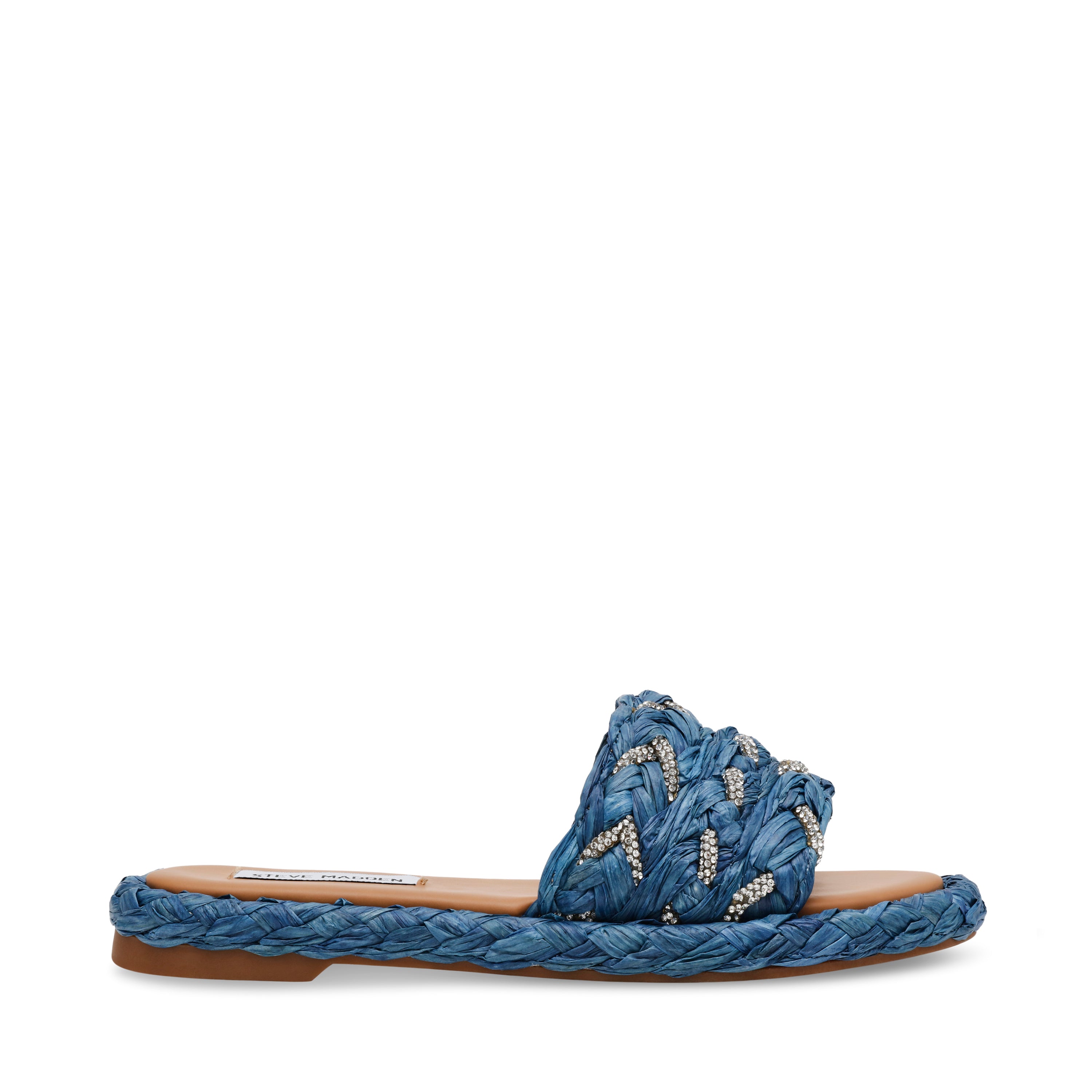 Buy Adorer Blue Raffia Flat Sandals Online in UAE Steve Madden