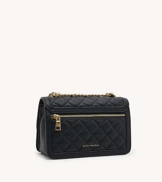 SM QUILTED BLACK CROSSBODY