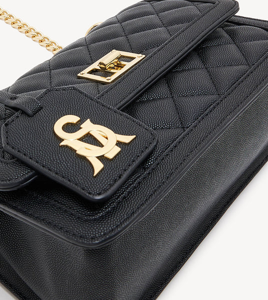 SM QUILTED BLACK CROSSBODY