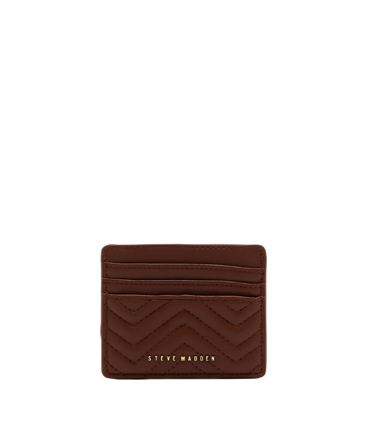 QUILTED BROWN CARD HOLDER