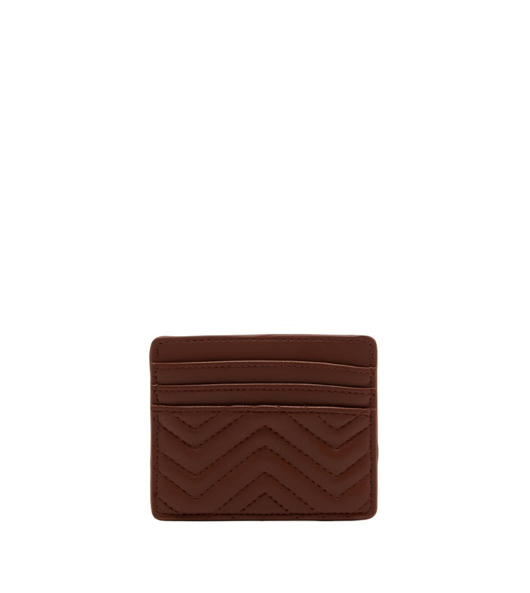 QUILTED BROWN CARD HOLDER