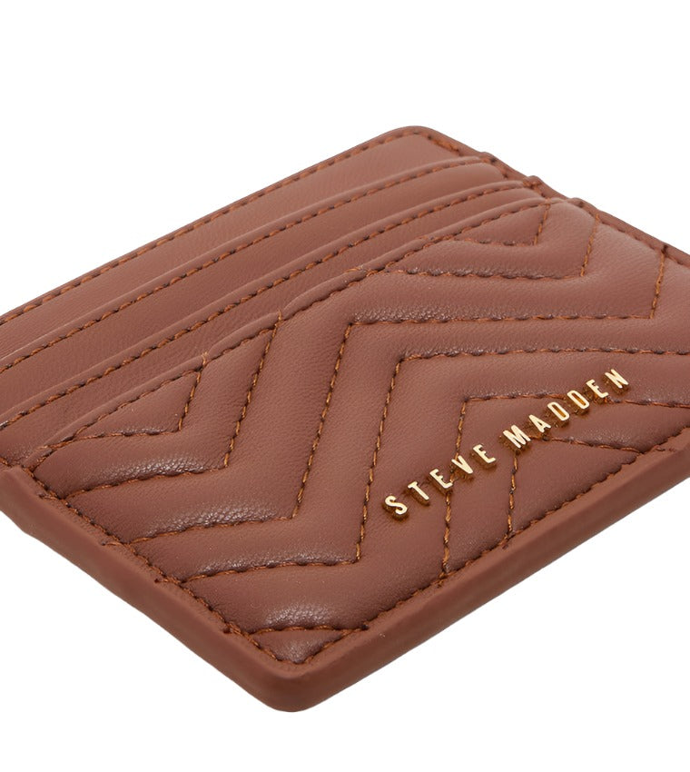 QUILTED BROWN CARD HOLDER