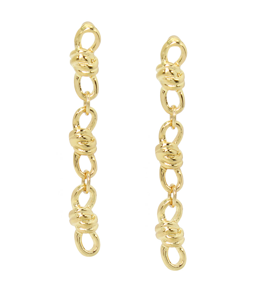 Knot Women's Gold Linear Earrings