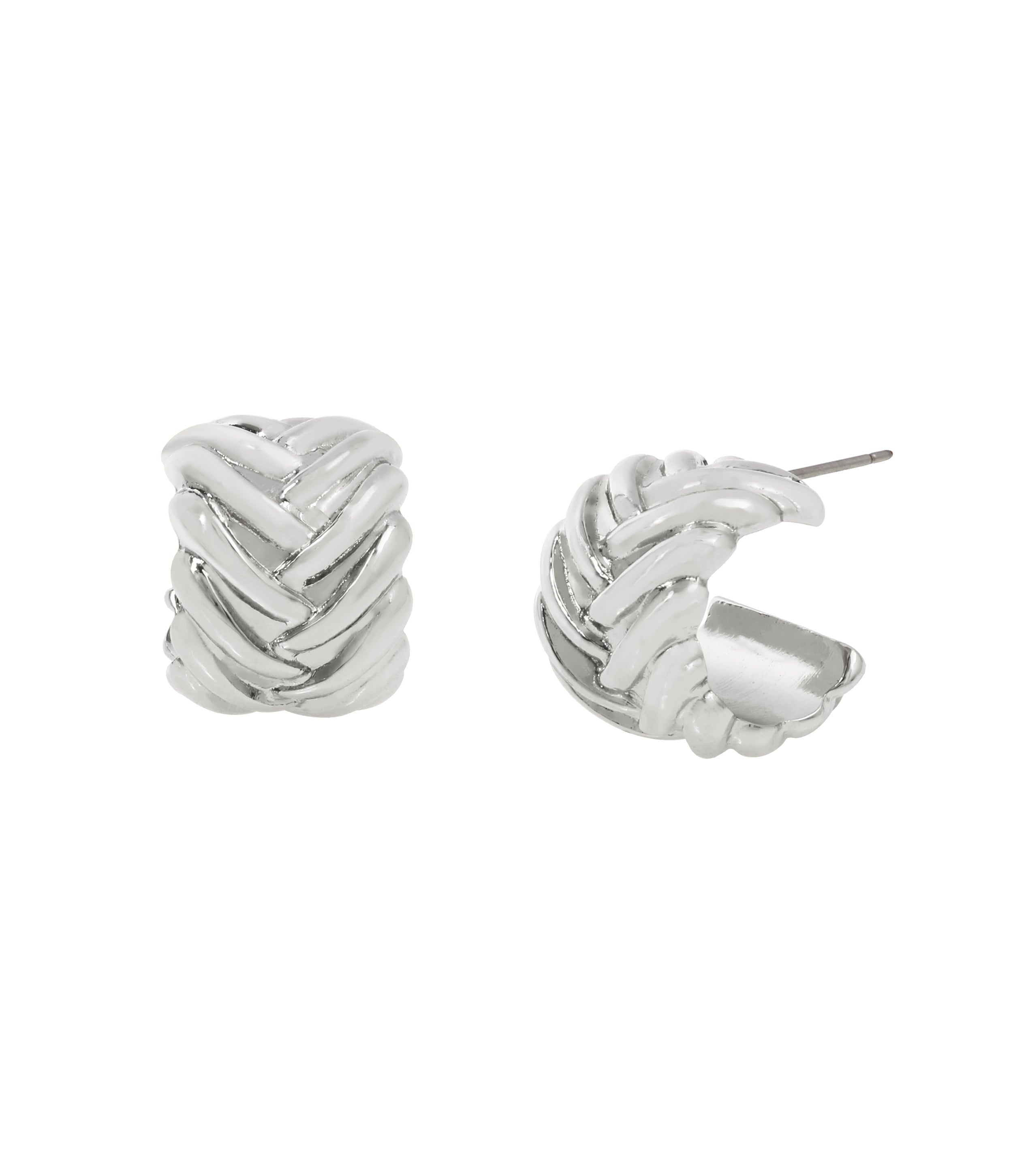 WOVEN HOOP EARRINGS GUNMETAL JEWELLERY