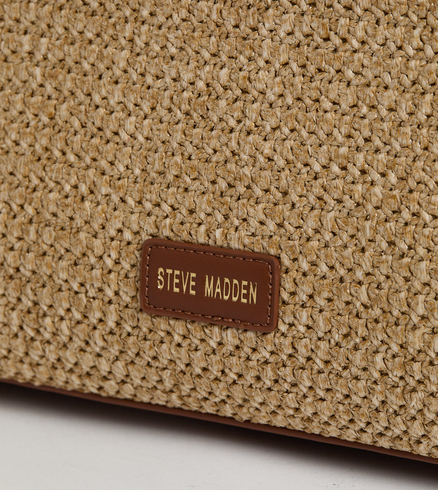 MESH DESIGN TOTE LIGHT BROWN SATCHEL BAG