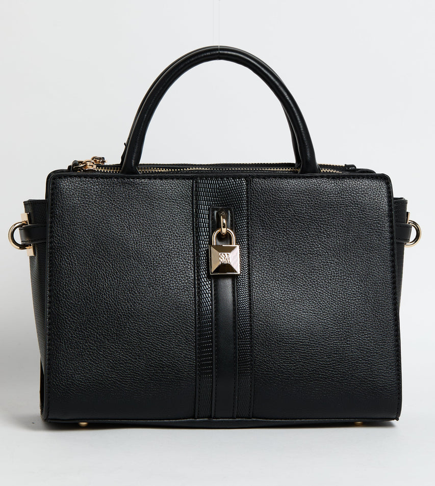 BELTED SATCHEL BLACK SATCHEL BAG