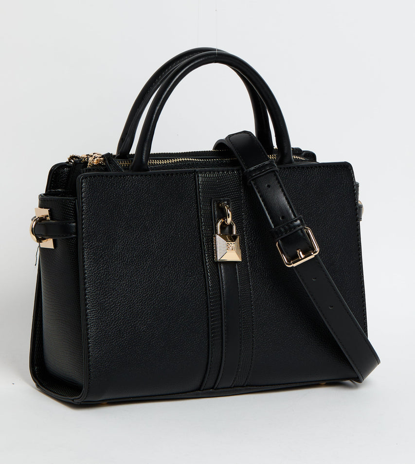 BELTED SATCHEL BLACK SATCHEL BAG