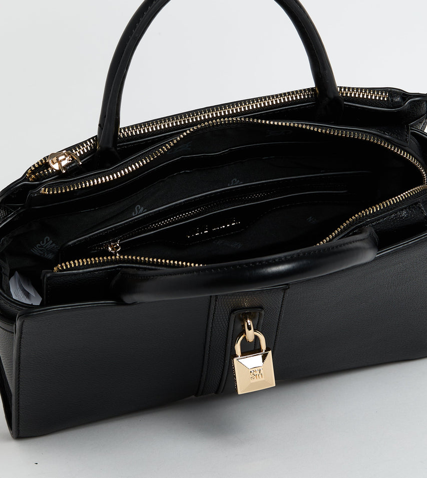 BELTED SATCHEL BLACK SATCHEL BAG