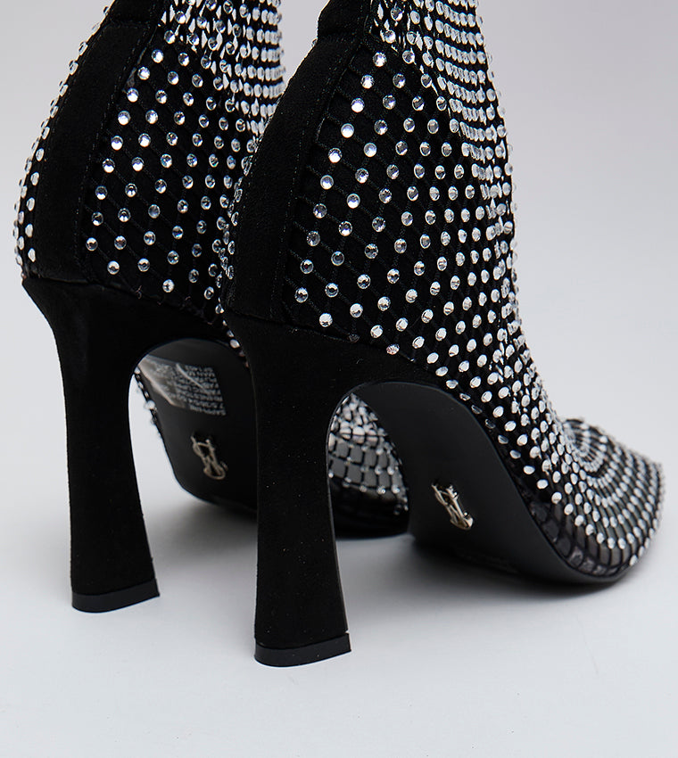 SAPPHIRE BLACK RHINESTONE BOOTS - view 6