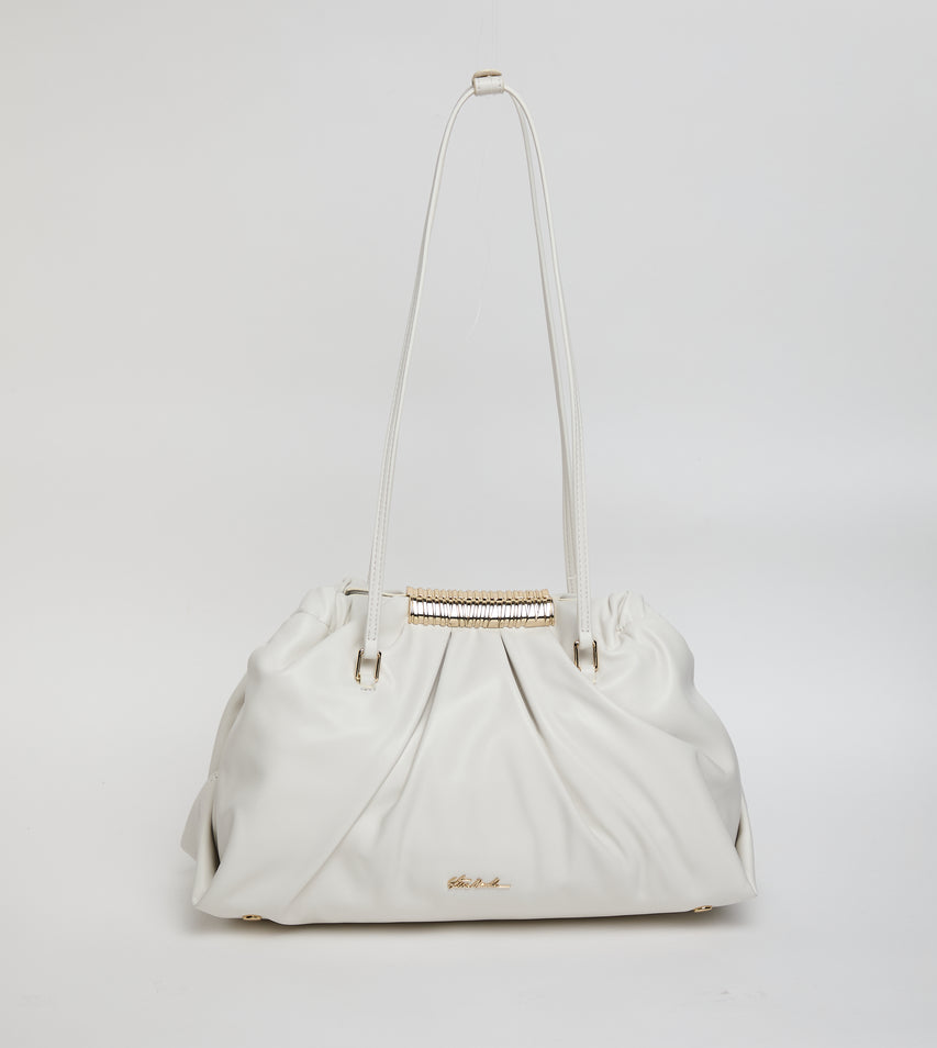 Bfranie Women's White/Gold Satchel Bag