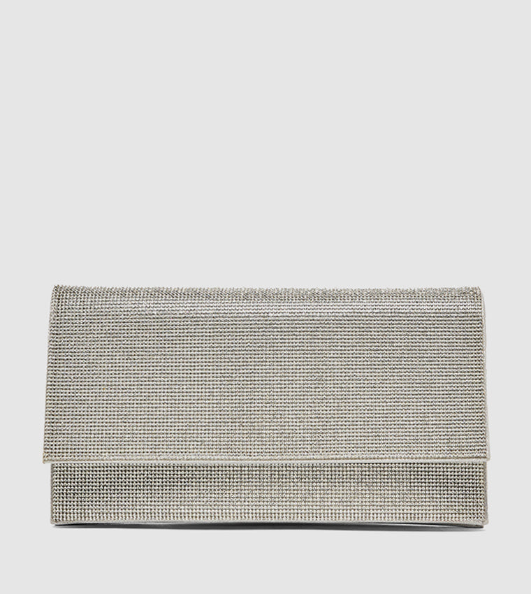 BSYLVIA SILVER CLUTCH