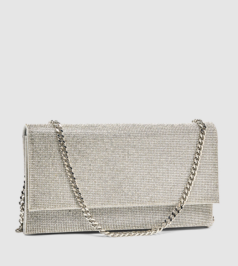 BSYLVIA SILVER CLUTCH