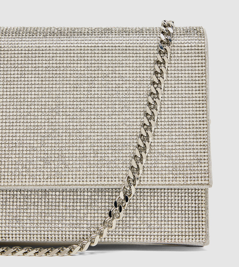 BSYLVIA SILVER CLUTCH