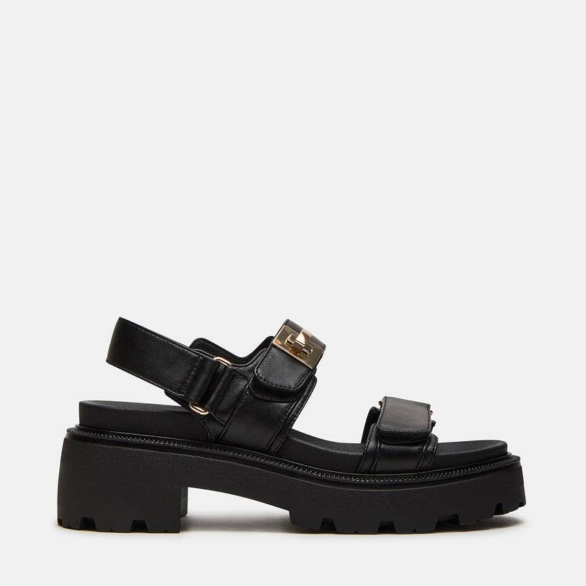 Supermona Women's Black Leather Sandals - view 5