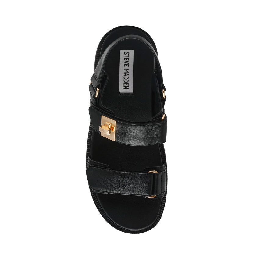 Supermona Women's Black Leather Sandals - view 6