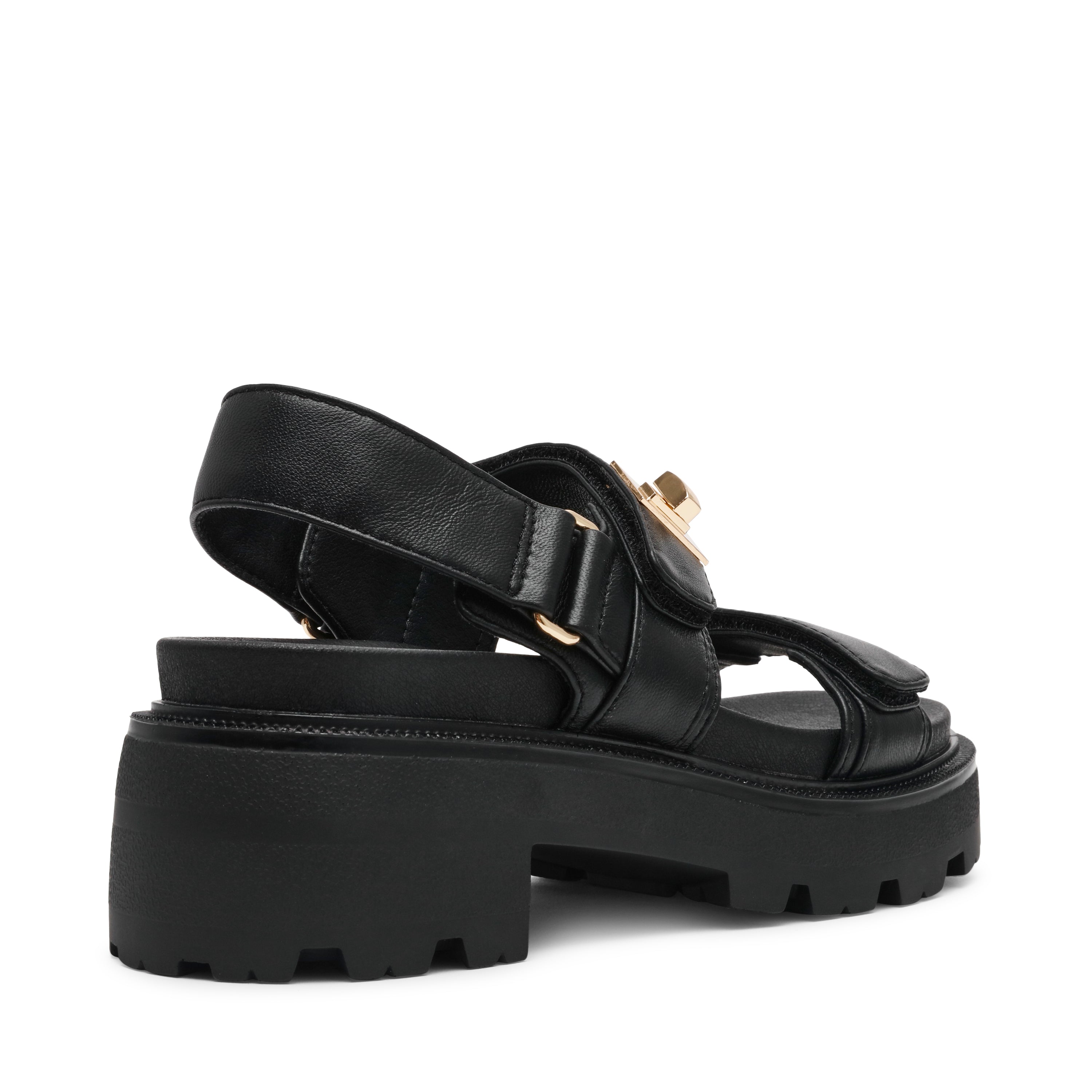 Supermona Women's Black Leather Sandals - view 3