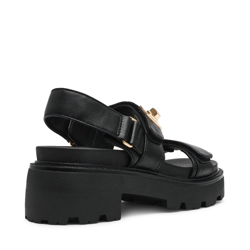 Supermona Women's Black Leather Sandals - view 3