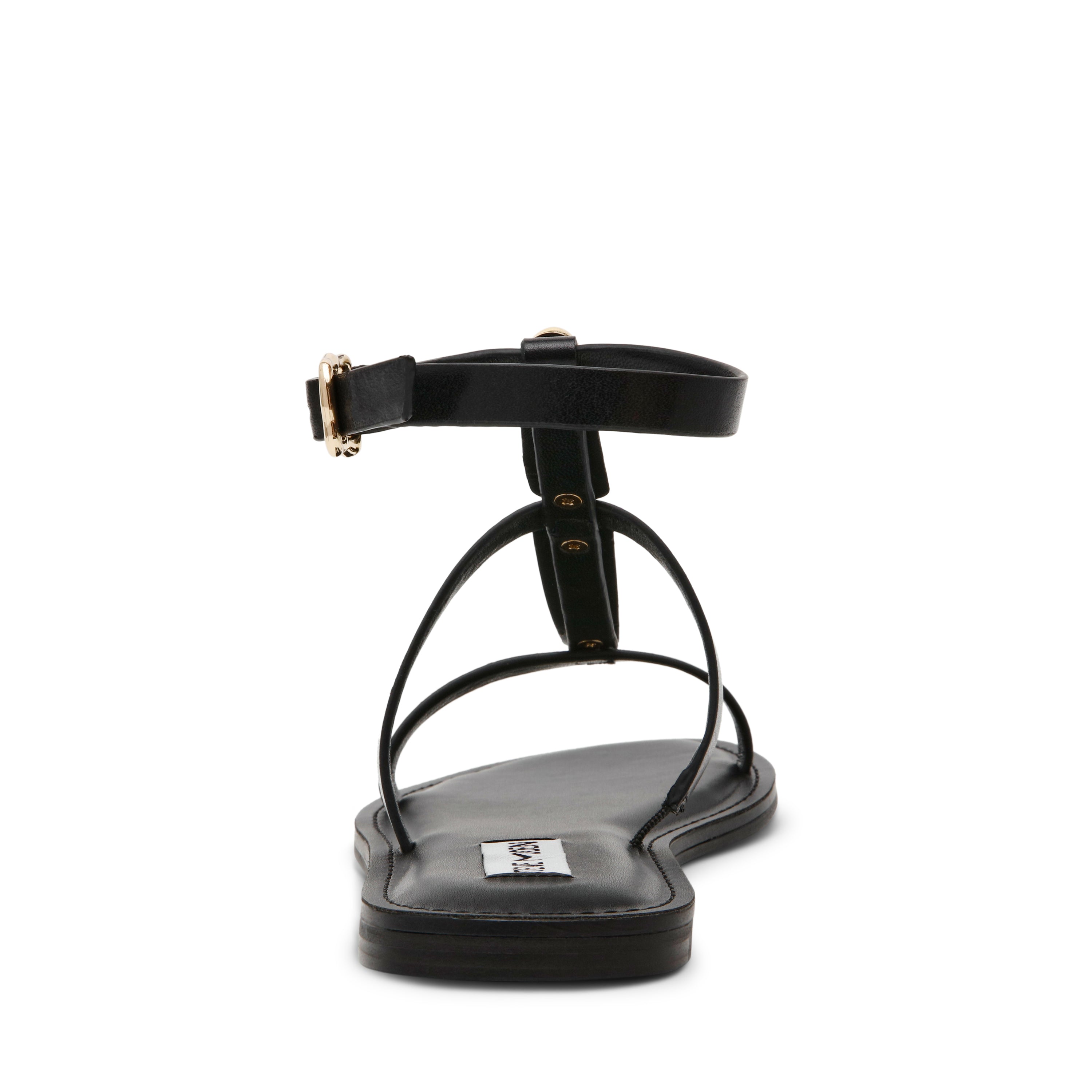 ALMA BLACK LEATHER SANDALS