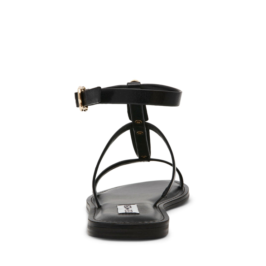 ALMA BLACK LEATHER SANDALS