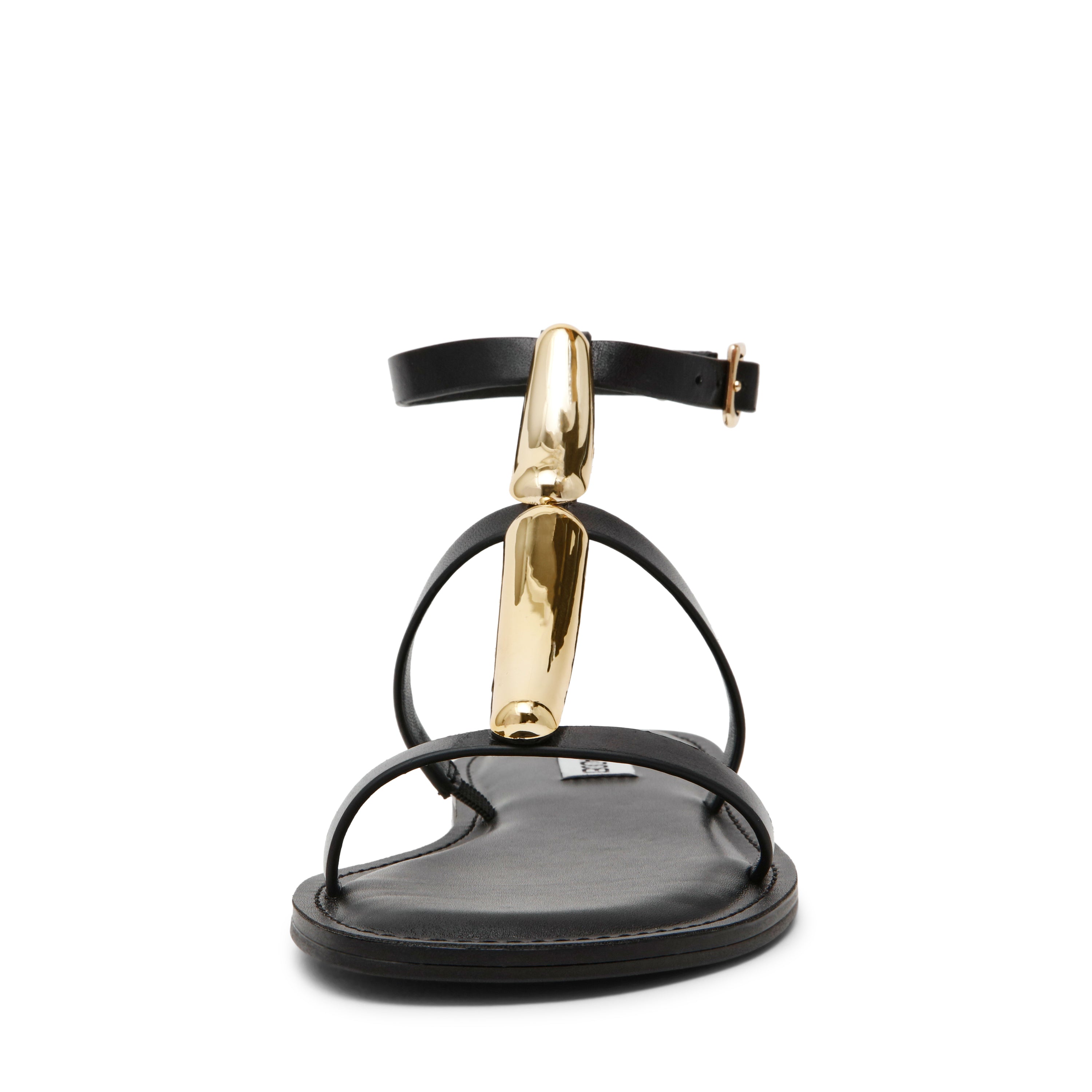 ALMA BLACK LEATHER SANDALS