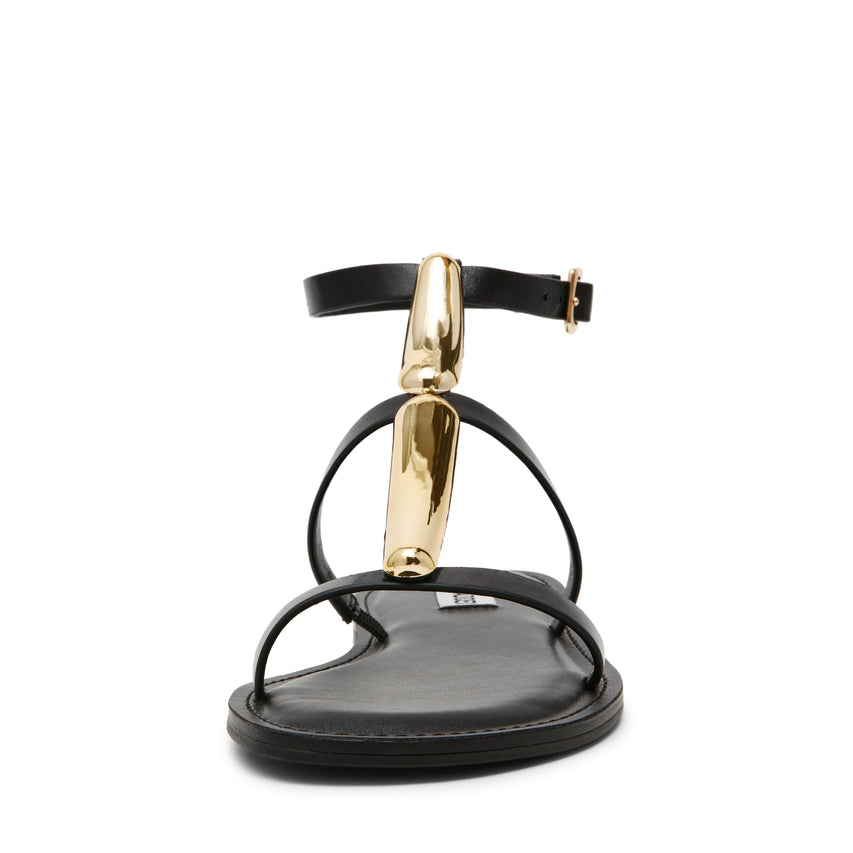 ALMA BLACK LEATHER SANDALS