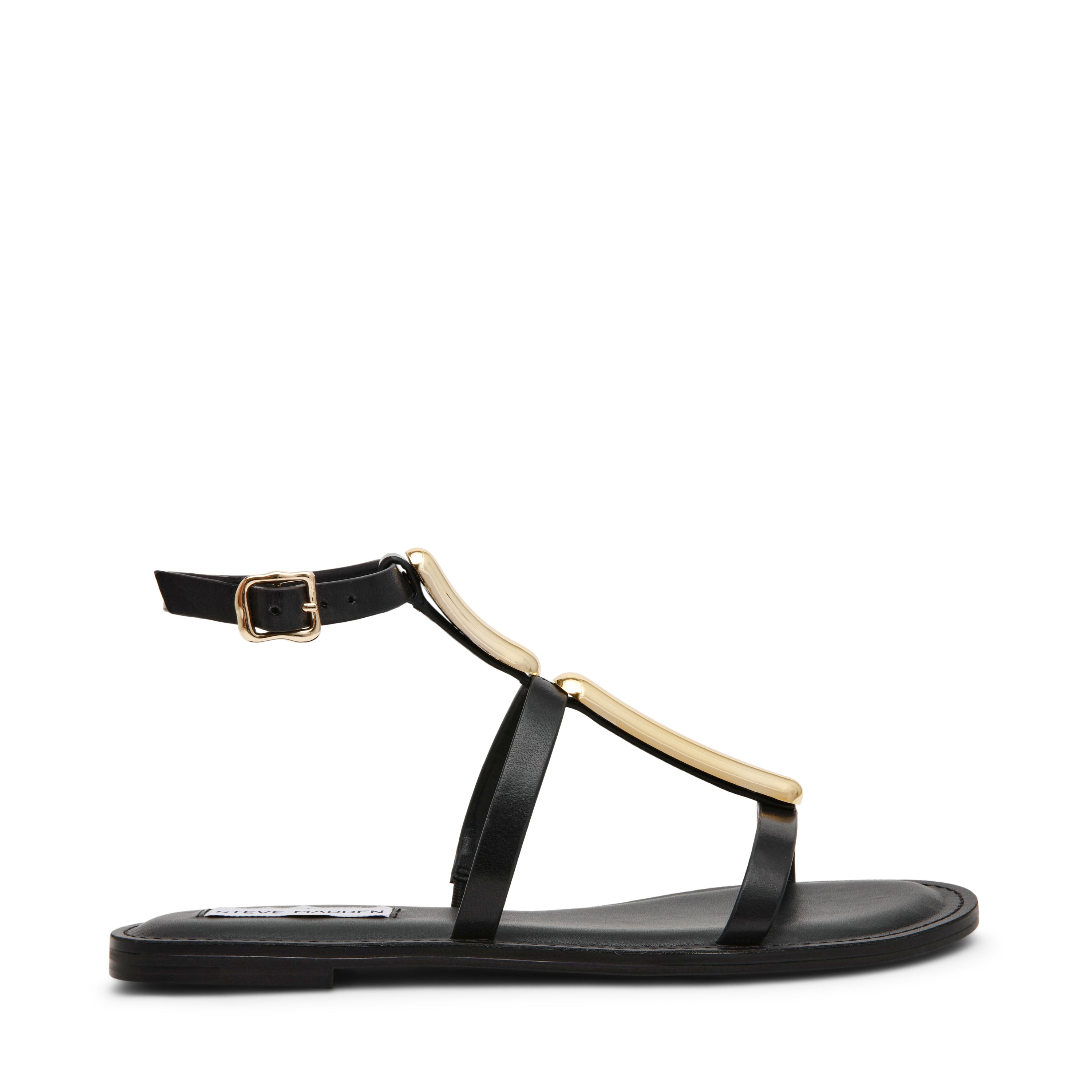 ALMA BLACK LEATHER SANDALS