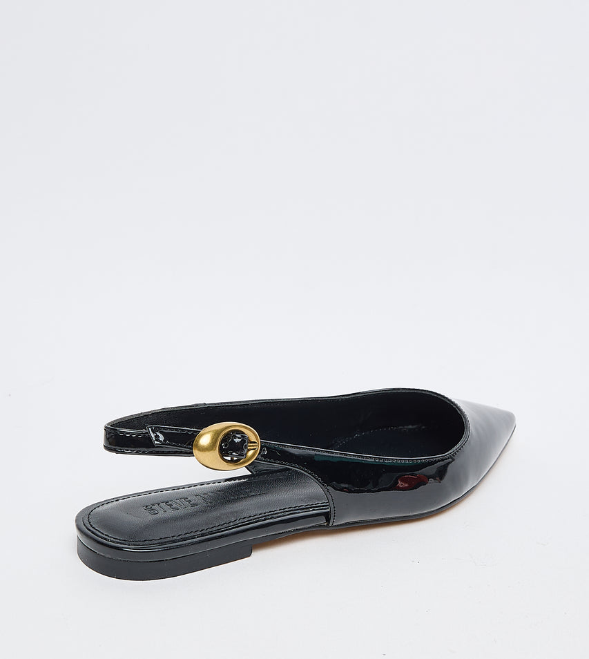 Steve Madden Ottie black flat sandals, front detail - view 3