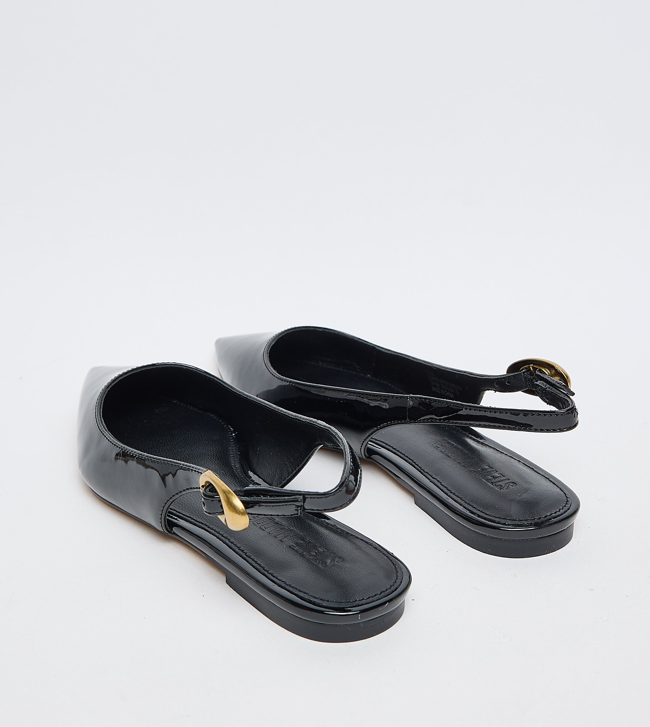 Steve Madden Ottie black flat sandals, alternate angle - view 4