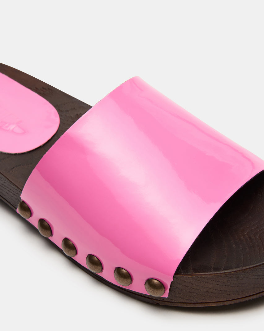 CENTO PINK PATENT FLAT SANDALS