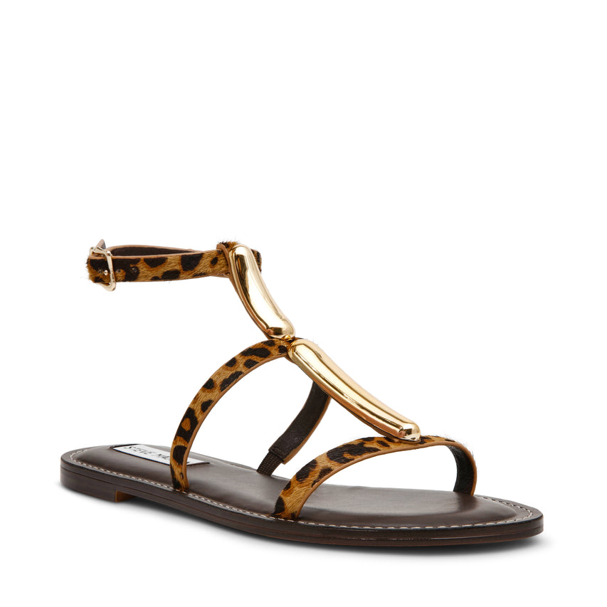 Alma-L Women's Leopard Flat Sandals