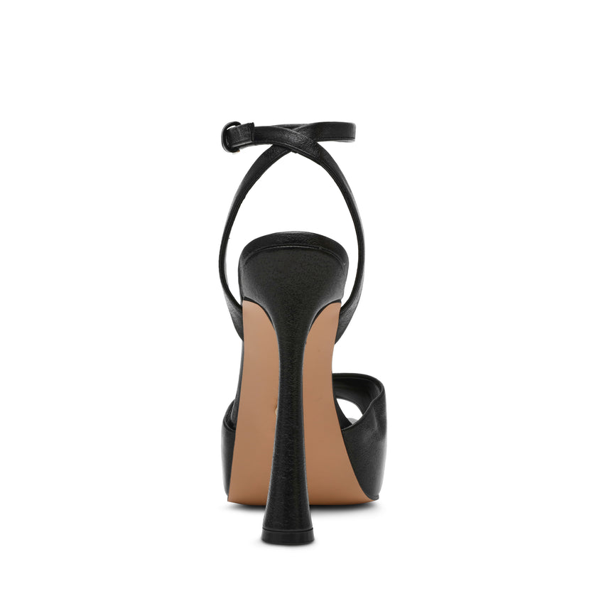 SASS BLACK LEATHER HEELS