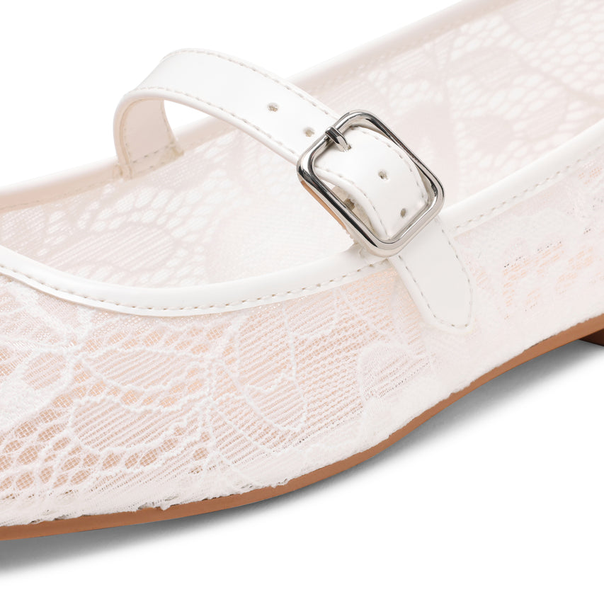 Wildflower-L Women's White Lace Ballerinas - view 4