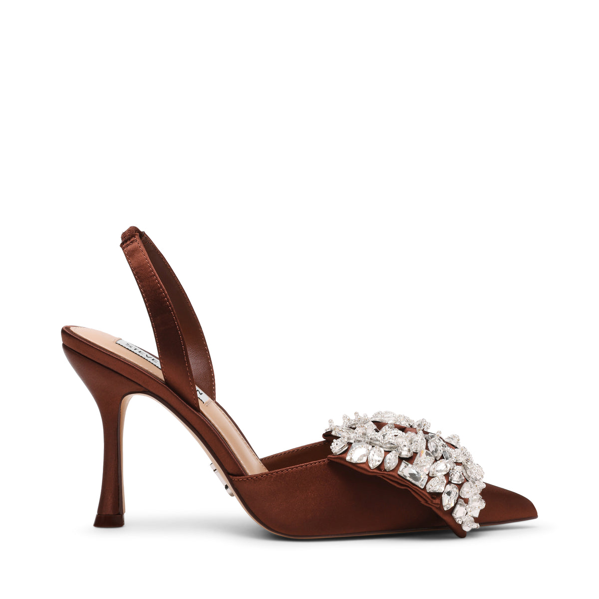 Lovie Women's Brown Satin Heels