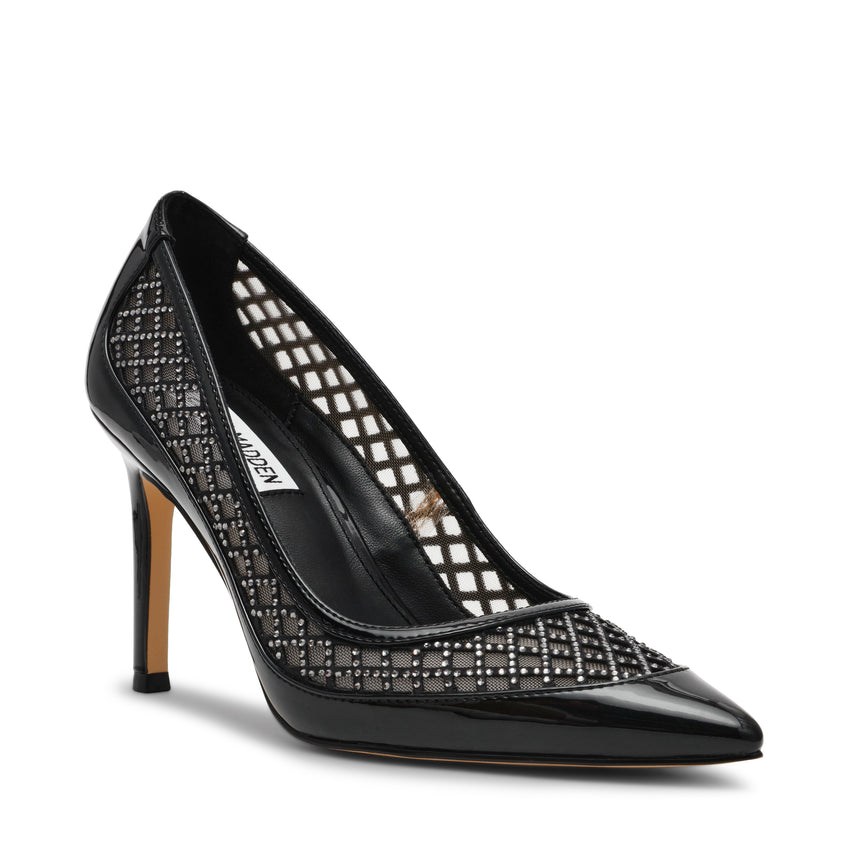 Saxxon Women's Black Patent Sandals