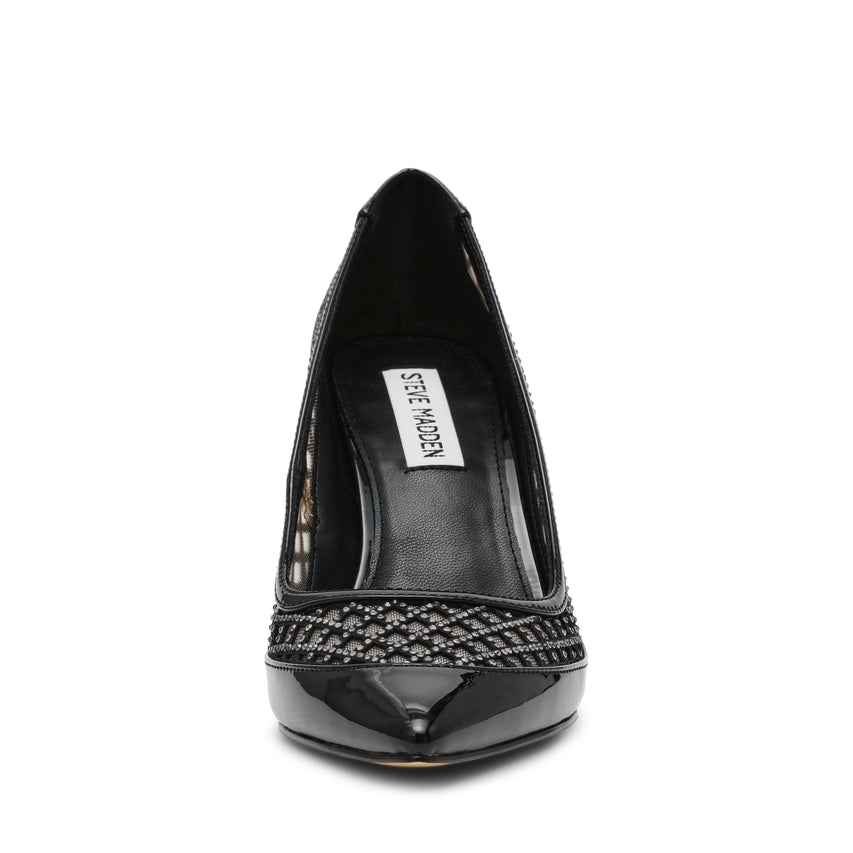 Saxxon Women's Black Patent Sandals