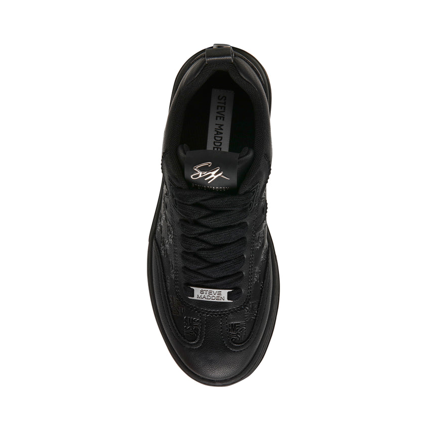 CATAPULT BLACK ACTION LEATHER SNEAKERS