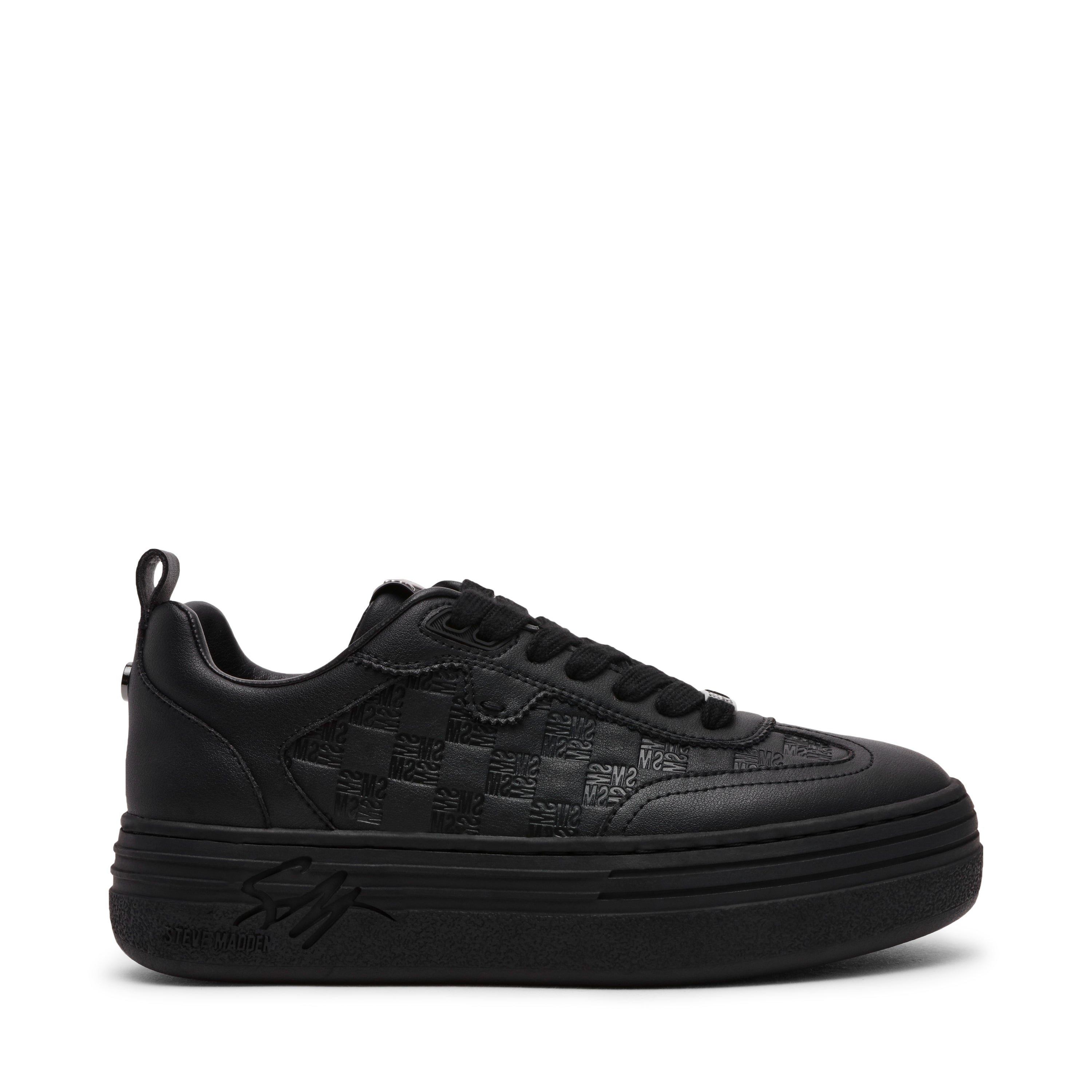 CATAPULT BLACK ACTION LEATHER SNEAKERS