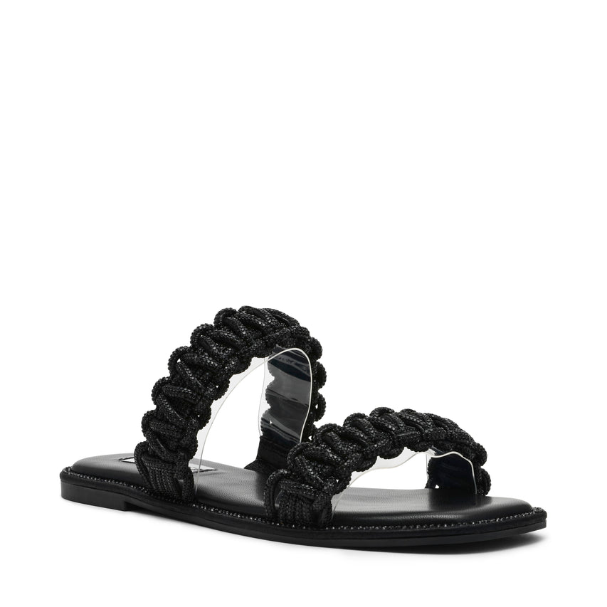 Nyssa Women's Black Flat Sandals