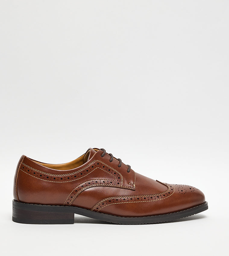 Maymmers Cognac Men's Formal Lace-Up Shoes