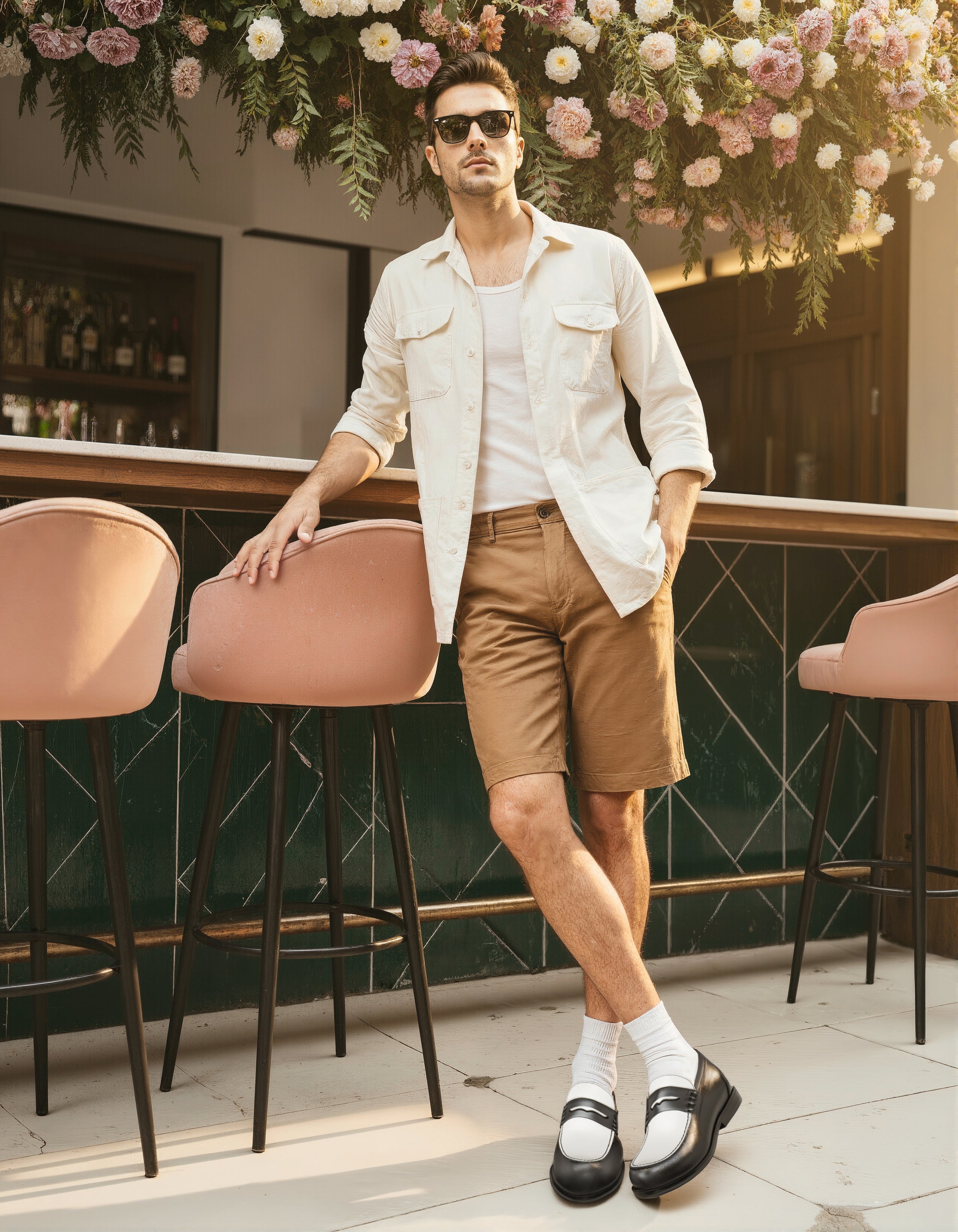 ABBELL BLACK/WHITE LOAFERS & MOCCASSINS