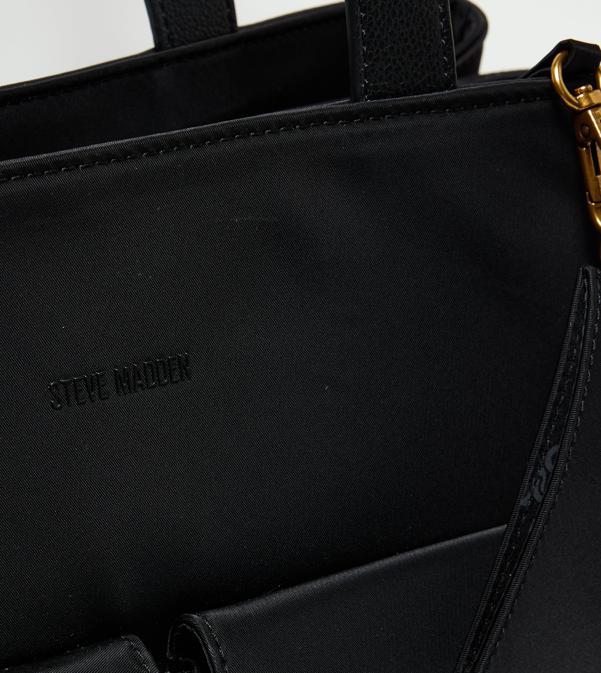 EVERYDAY MULTI POCKET BLACK TOTE BAG