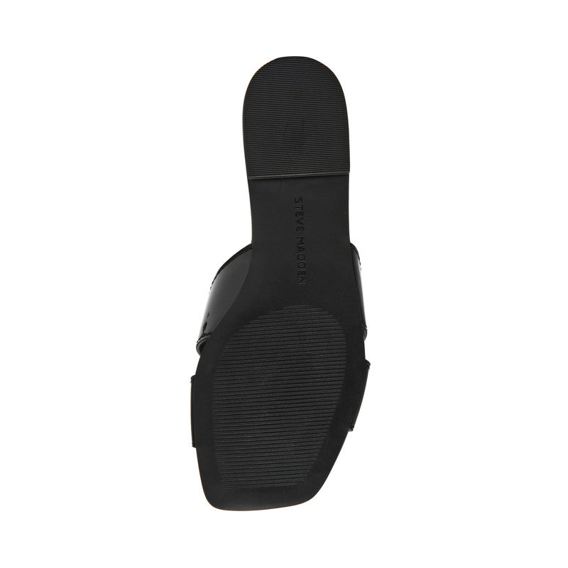 Steve Madden Alley. Ave Women's Black Flat Sandals - outsole view
