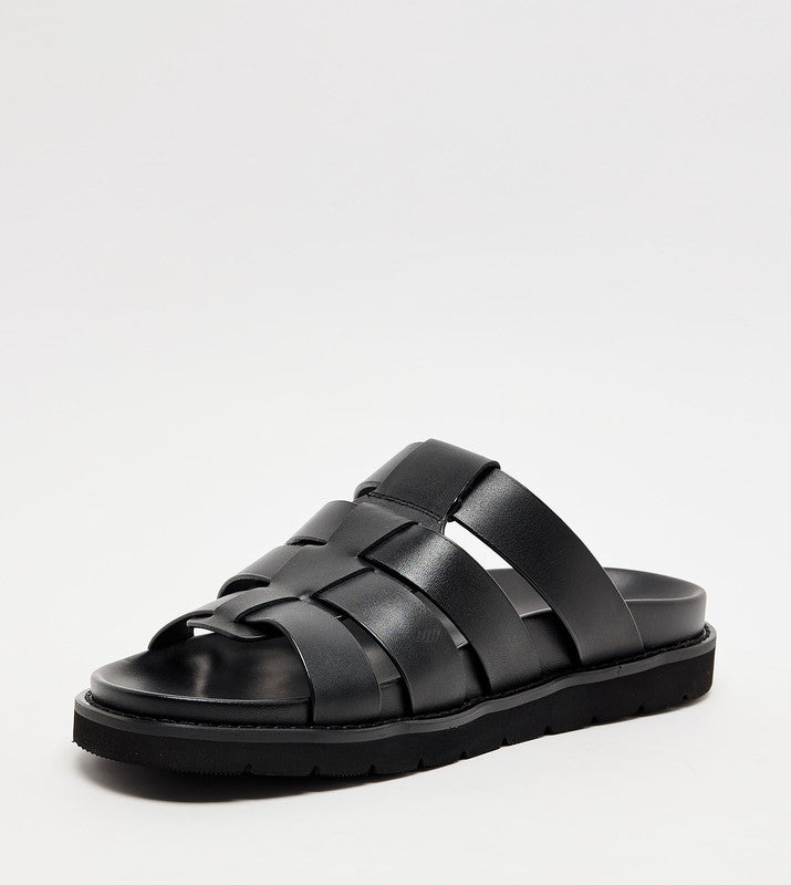 Ankaraa Black Men's Casual Sandals - view 2