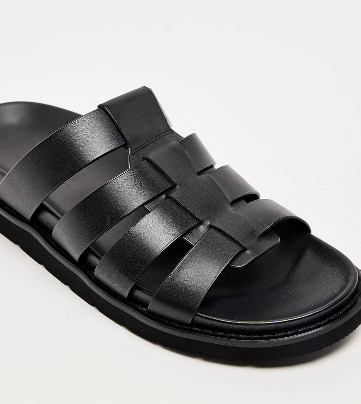 Ankaraa Black Men's Casual Sandals - view 6