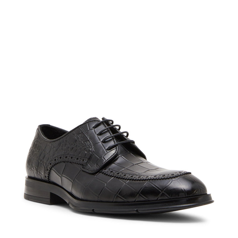 Steve Madden Ashtyn Men's Black Lace-Up Shoes - front three-quarter view