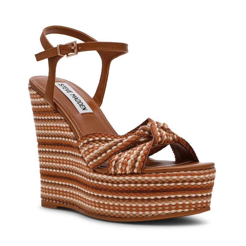 Steve Madden Aztec women's cognac multicolour wedge sandals, featured view