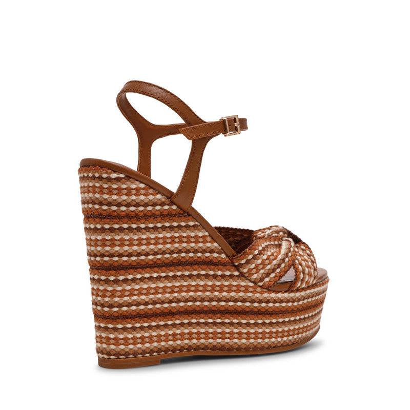 Steve Madden Aztec women's cognac multicolour wedge sandals, side view