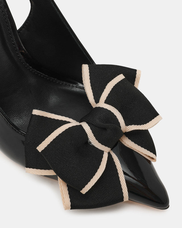 Steve Madden Balina Women's Black Pumps - bow detail close-up - view 3
