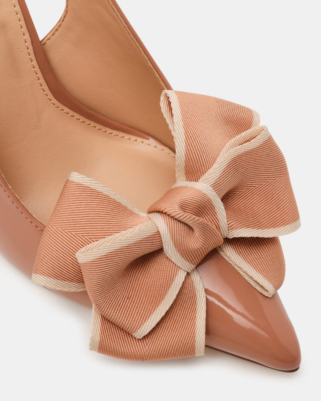 Steve Madden Balina Women's Tan Pumps - bow detail close-up - view 3