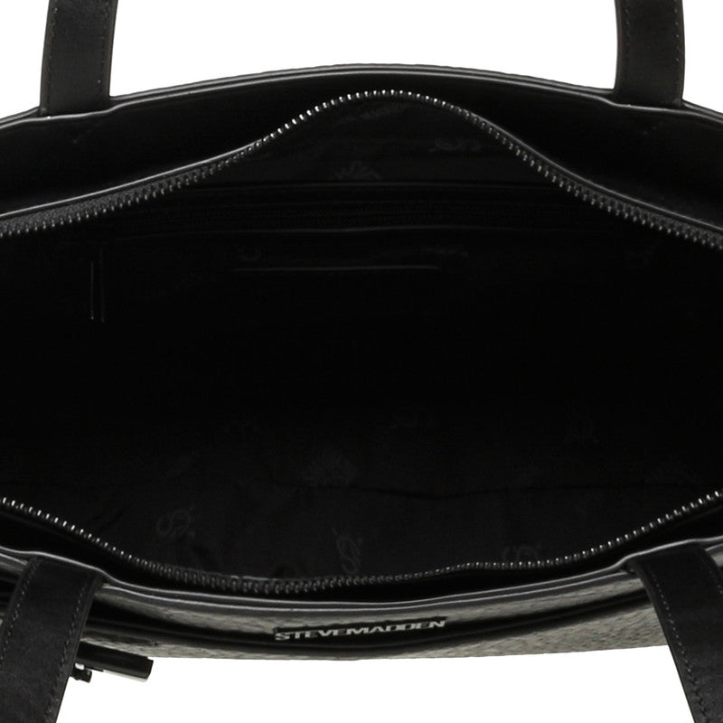 Steve Madden Bavanti Women's Black Tote Bag - open interior view